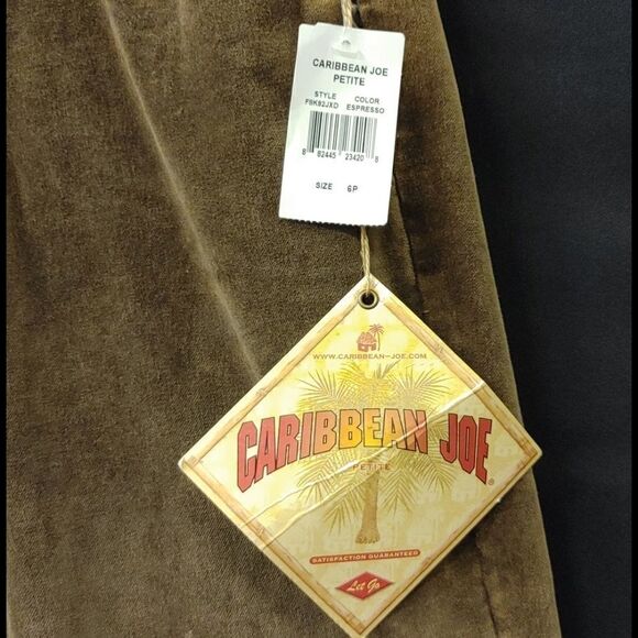 LADIES JUNIORS CARIBBEAN JOE BROWN VELVET JEANS 6P - Picture 2 of 6